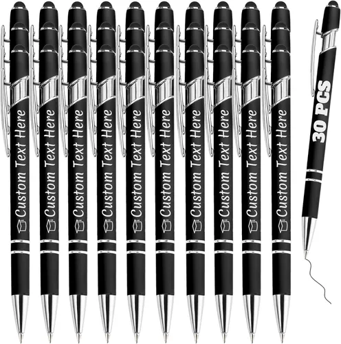 Miniatura 40 de Bolígrafos personalizados con grabado de nombre personalizado, bolígrafos de punta de lápiz con punta de lápiz personalizada, bolígrafos de Azul