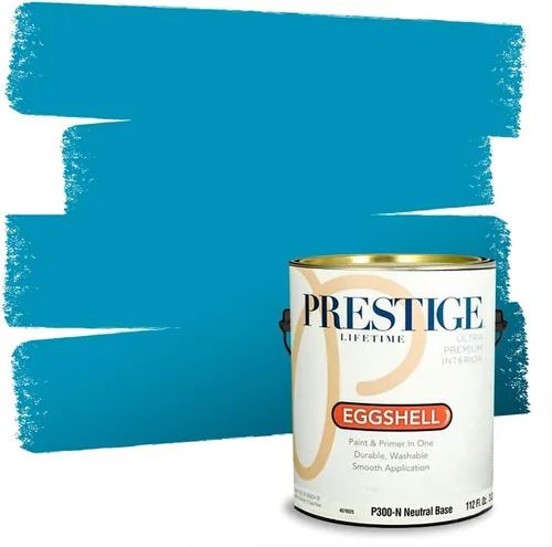 Miniatura 57 de Prestige Paints. - Base y pintura para exteriores en un solo galón, 1 galón. plano, comparable con Sherwin Williams Topsail. SW6799-PCM