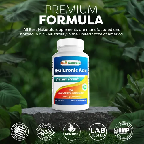 Miniatura 5 de Best Naturals Ácido hialurónico 100 mg 60 cápsulas - Apoya las articulaciones saludables y la piel juvenil