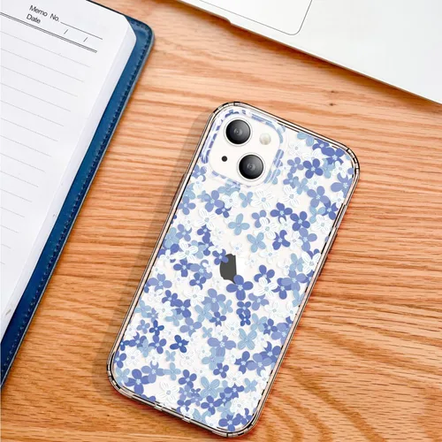 Miniatura 6 de GYZYA Funda transparente para iPhone 14 y iPhone 13 de 6.1 pulgadas con diseño de patrón, funda protectora delgada de TPU + parachoques a prueba