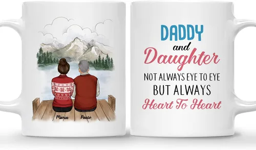 Miniatura 12 de Gossby Taza personalizada (3 hijas) Thank You Dad For Everything, taza personalizada para papá, de regalo, día del padre, cumpleaños, 11 onzas, 15 3
