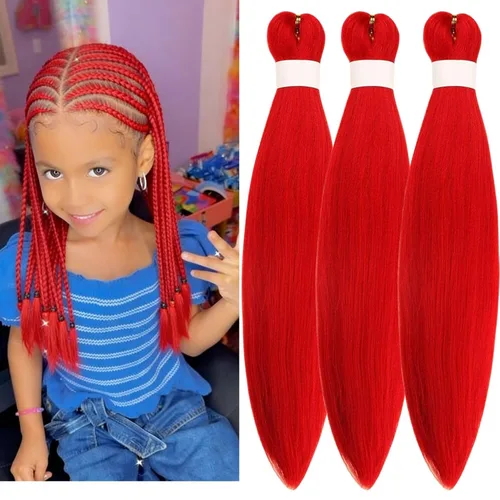 Miniatura 130 de Cabello estirado de fibra Kanekalon para trenzar con cabello humano, color oro rosado, 30 pulgadas