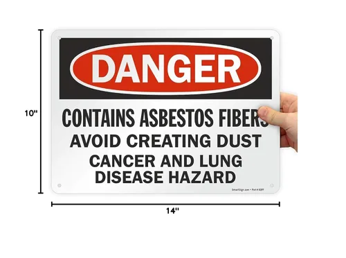 Miniatura 6 de SmartSign Cartel de "Peligro - Contiene fibras de asbesto, evita crear polvo" Plástico de 10 x 14 pulgadas