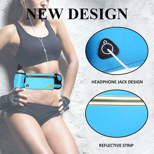 Miniatura 6 de Riñonera impermeable para correr con botella de agua, para mujeres y hombres, riñonera para senderismo, ciclismo, caminata, entrenamiento, correr
