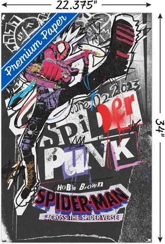 Miniatura 3 de Marvel Spider-Man: Across The Spider-Verse - Póster de pared de una hoja de Spider-Punk, 34 pulgadas de largo x 22.4 pulgadas de ancho, paquete
