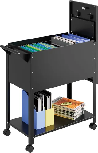 Miniatura 14 de MIIIKO - Archivador de metal con 3 cajones con ruedas, archivador móvil para debajo del escritorio de oficina en el hogar, archivadores totalmente