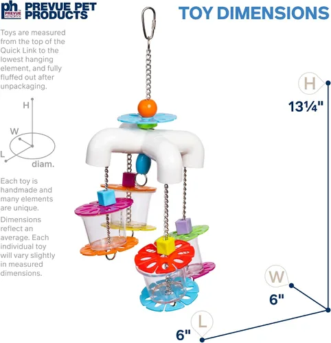 Miniatura 2 de Prevue Pet Products Sink 'n Seek Playfuls - Juguete para pájaros de forraje y participación, accesorios de jaula para aves pequeñas a medianas