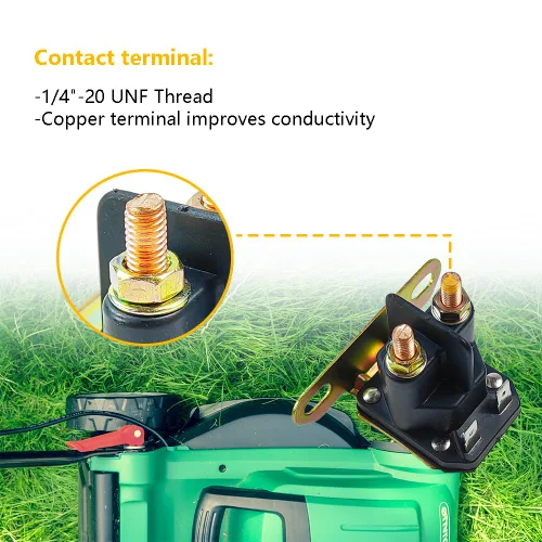 Miniatura 4 de Relé solenoide de arranque de 12 V con 4 terminales Apto para Cub Cadet John Deere MTD Trombetta, tractor de giro de césped de jardín OEM #