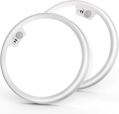 Miniatura 9 de Luces de armario recargables con sensor de movimiento, luz de techo a batería, luz inalámbrica con sensor de movimiento para interiores, luz