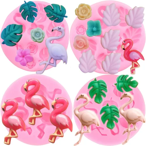 Miniatura 12 de Mujiang Molde de silicona con hojas de flores tropicales, moldes de fondant de flores de plumeria, molde de caramelo de hoja de Monstera