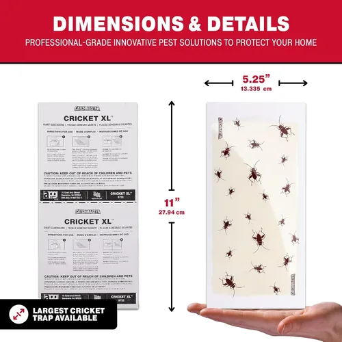 Miniatura 5 de Catchmaster Cricket XL Tablas de Pegamento Gigantes Paquete de 6, Atrapador de Insectos Adhesivo Trampas para Grillos Interior, Trampa Pegajosa
