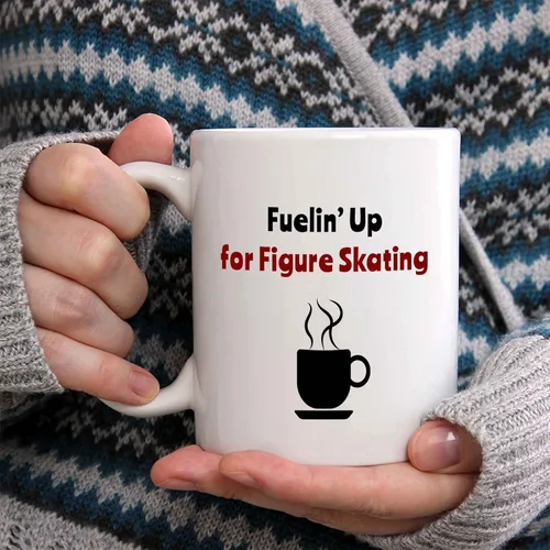 Miniatura 2 de Taza de café Fuelin' Up for Figure Skating – Taza de cerámica para patinaje sobre hielo, idea de regalo para hombres/mujeres/niños/niñas