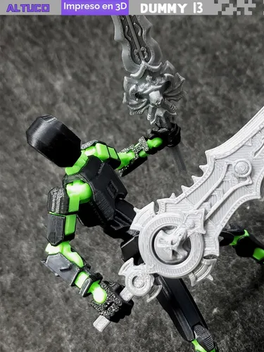 Miniatura 3 de altuco Juego de figuras de acción T13, figuras de acción Titan 13 con múltiples accesorios, relleno de calcetín de Navidad para niños (negro y verde)
