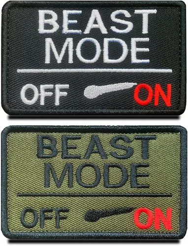 Zcketo Paquete de 2 paquetes de insignia táctica de combate militar con gancho y bucle de modo bestia bordado para ropa militar, ropa, sombreros, K9