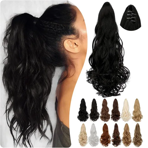Miniatura 21 de Extensión de cola de caballo de 18 pulgadas, 20 pulgadas, larga, rizada, ondulada, recta, con clip, de aspecto natural, extensión de cabello