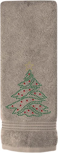 Miniatura 8 de Sparkles Home Toalla de mano para árbol de Navidad, duradera, diamantes de imitación brillantes en tela de toalla de algodón, para decoración Negro