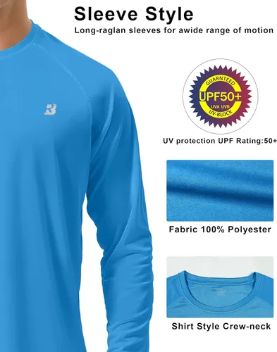 Miniatura 4 de Roadbox Camisas de Protección Solar UV UPF 50+ para Hombres Manga Larga SPF Rash Guard para Pesca Senderismo Natación Correr Paquete de 1