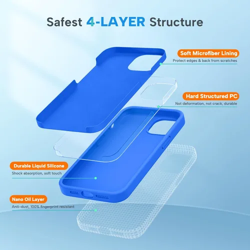 Miniatura 5 de Miracase - Funda diseñada para iPhone 13 Pro Max con protector de pantalla, [forro de microfibra suave antiarañazos], funda protectora de silicona