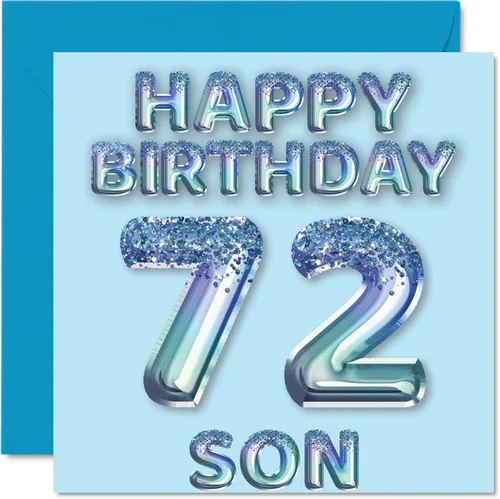 Miniatura 11 de Stuff4 Tarjeta de primer cumpleaños para niños, globo de fiesta con purpurina azul, tarjetas de feliz cumpleaños para niño de 1 año, nieto, hijo, 57