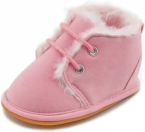 Sekantrol Zapatos de cuna para recién nacidos, para niños y niñas, suela de goma suave, zapatos para bebés, zapatos deportivos de moda de caña alta
