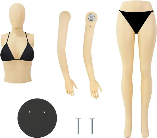Miniatura 5 de Maniquí femenino de cuerpo completo de 63", maniquí de exhibición de estilo brasileño con base de metal para tiendas de ropa minorista
