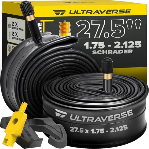 Ultraverse Tubo interior de bicicleta para neumático de bicicleta de 27.5 x 1.75/1.95/2.10/2.125 pulgadas con válvula Schrader - Tubos de goma para