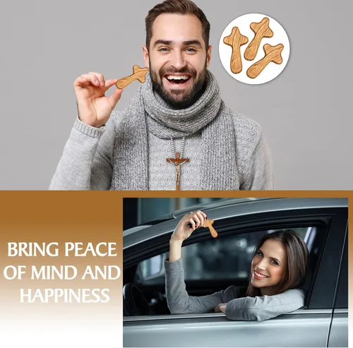 Miniatura 5 de 24 cruces de madera a granel, bolsillo de oración de mano, cruz de pino, pascua, cruz, Jesús, aferrado, regalo religioso y cristiano para la primera