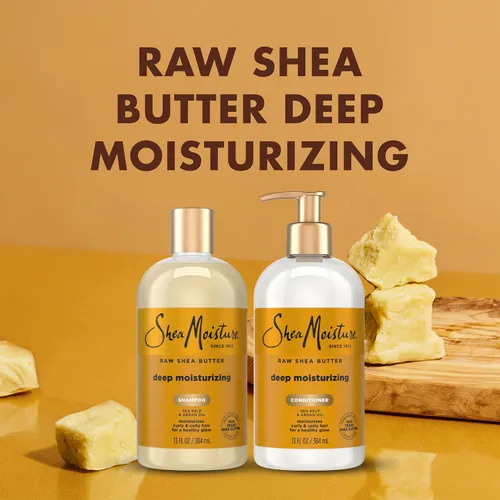 Miniatura 3 de Shea Moisture champú de manteca de karité de 13 oz y acondicionador fortalecedor 13 oz