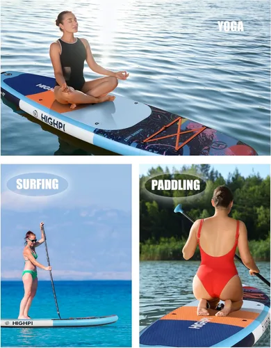 Miniatura 6 de Inflatable Stand-Up Paddle Board: Wide SUP with Full Accessories, Anti-Slip EVA Deck, Paddleboard for Yoga/Surfing/Fishing & More, for Youth &