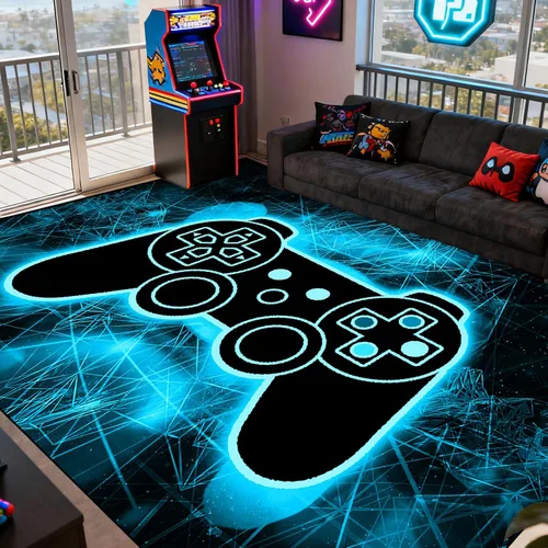 Miniatura 29 de BATATADOCE Alfombras de videojuegos para dormitorio de niños, alfombras para sala de juegos, decoración de juegos para niños, alfombra de área