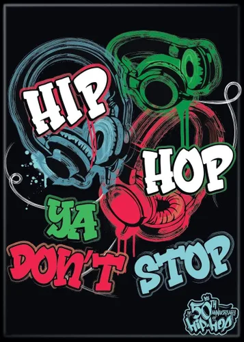 Ata-Boy El 50 aniversario del Hip Hop Ya Dont Stop imán de 2.5 x 3.5 pulgadas para taquillas y refrigeradores..