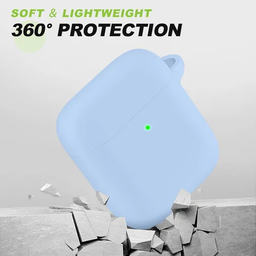 Miniatura 4 de Funda Protectora para AirPods 1/2, viene con kit de limpieza, funda protectora de silicona suave con hebilla, compatible con estuche de carga