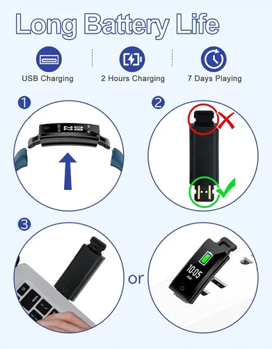 Miniatura 6 de GRV - Reloj de seguimiento de acondicionamiento físico sin Bluetooth, sin aplicación, sin teléfono requerido; impermeable, reloj con podómetro, Azul
