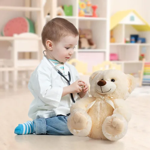 Miniatura 4 de Oso de peluche súper color, juguete de peluche para niños, novia, familia, felicitaciones, baby shower, cumpleaños, beige, 14 pulgadas