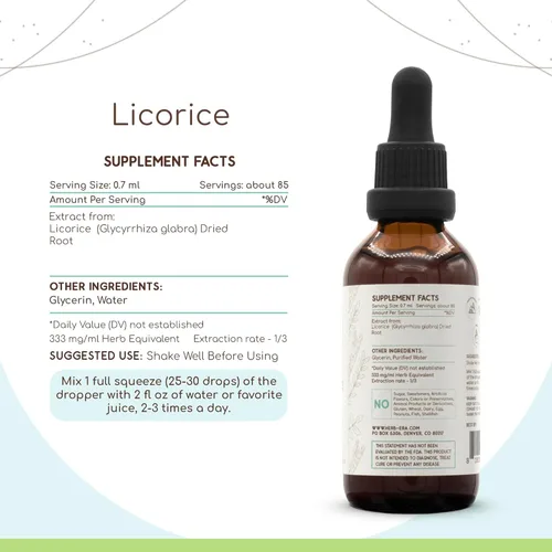 Miniatura 3 de HerbEra Tintura de extracto de hierbas sin alcohol de regaliz B60, (Kan tsau, Glycyrrhiza Glabra) (2 fl oz)