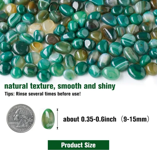 Miniatura 2 de Halatool Guijarros Verdes de 6 Libras 0.35"- 0.6" Grava de Acuario para Pecera Guijarros Naturales de Paisajismo para Decoración del Hogar Piedras