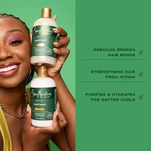 Miniatura 9 de Champú Reparador de Enlaces Shea Moisture con Aceite de Amla Limpia Profundamente y Elimina la Acumulación para Reparar los Enlaces del Cabello