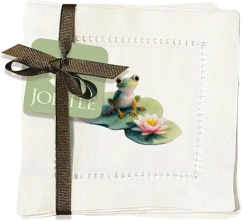 Miniatura 21 de Jolitee Servilletas decorativas de cóctel con punto vainica, 6 x 6 pulgadas, lavables, similares al lino, hechas a mano para el entretenimiento