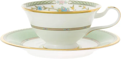 Miniatura 8 de Noritake Juego de platos de porcelana de hueso Yoshino para té y café verde rosa Y6988/998307 (importación de Japón)
