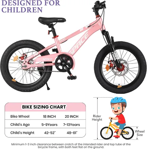 Miniatura 7 de Bicicleta para niños ONLYGU - Bicicleta de 18 20 pulgadas para niños y niñas con asiento ajustable y freno de mano, bicicletas para niños de 7 a 13