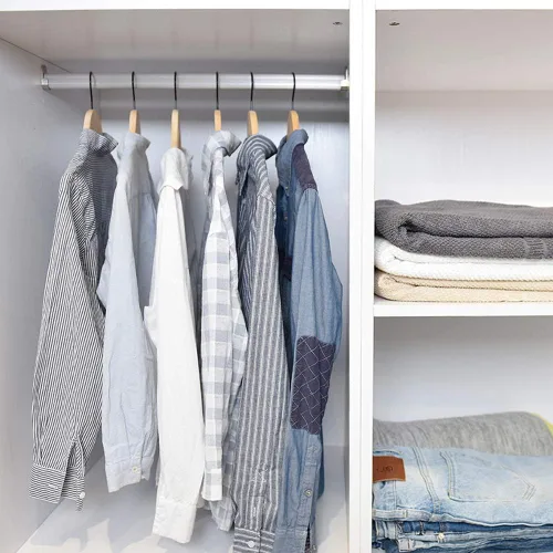 Miniatura 8 de JS HANGER Perchas de madera para abrigos, paquete de 16 perchas de madera de alta calidad con barra antideslizante para pantalones, extra suaves