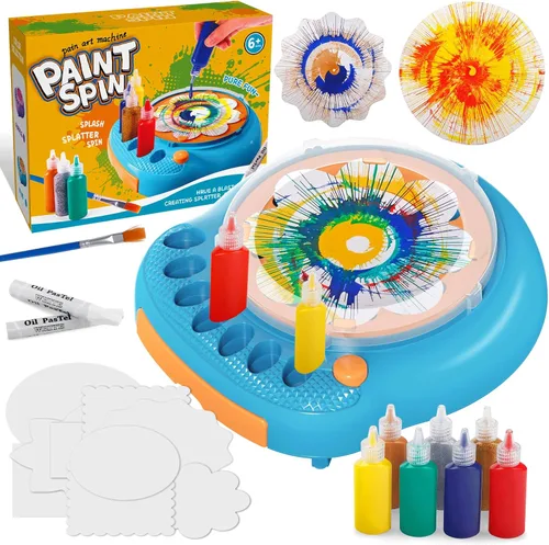 Kit de máquina de arte giratorio de pintura para niños, artes y manualidades, juegos de juguetes giratorios para niños y niñas de 6, 7, 8, 9 años,