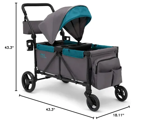 Miniatura 9 de Cochecito estilo carrito todoterreno Jeep Sport de Delta Children - Incluye toldo, organizador para padres, manillar ajustable, bandeja