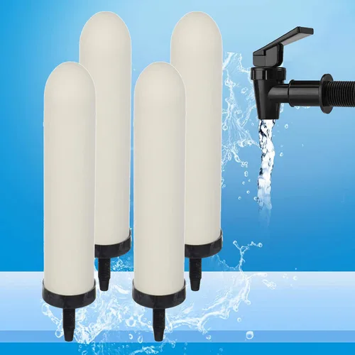 Miniatura 8 de HUI NING Vela de filtro de cerámica de repuesto de 10 pulgadas con carbón activado para sistema de filtro de agua por gravedad de encimera, cubo