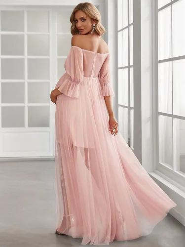 Miniatura 2 de Ever-Pretty Vestido de maternidad de tul con hombros descubiertos para mujer 20862