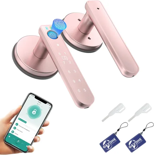 Cerradura de Puerta con Huella Dactilar Perilla de Puerta Inteligente con Huella Dactilar con Entrada sin Llave Cerradura de Puerta Biométrica con