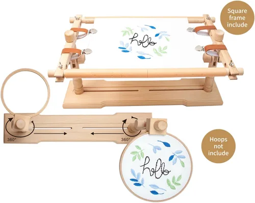 Miniatura 3 de Lampstop Soporte de aro de bordado, marco de bordado manos libres, soporte de punto de cruz giratorio para costura, costura y manualidades