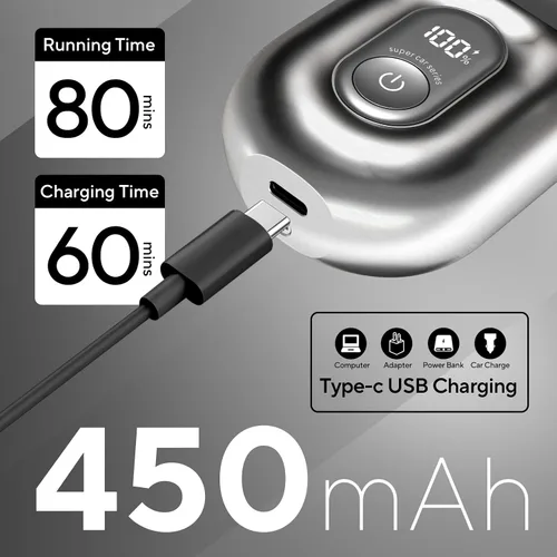 Miniatura 4 de Akunbem Maquinilla de afeitar eléctrica para hombres, mini afeitadora eléctrica para hombres, afeitadora portátil de lámina con 3 cuchillas
