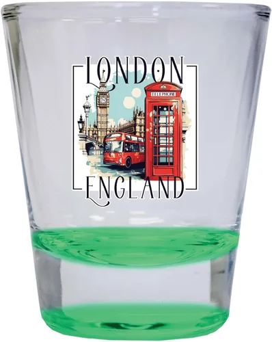 Miniatura 5 de London England Design C Souvenir - Vaso de chupito redondo de 1.5 onzas, color azul, paquete de 2