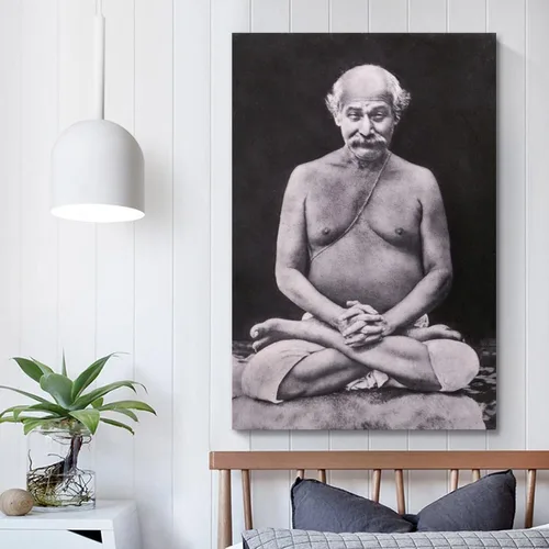 Miniatura 5 de Lahiri Mahasaya - Lienzo moderno para pared, para sala de estar, dormitorio, baño, oficina, decoración del hogar, 24 x 36 pulgadas (23.6 x 35.4 in)